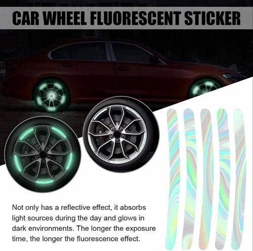 20PCS Reflective Car Wheel Sticker Luminous Car Stickers Wheel Stickers Rim Stickers