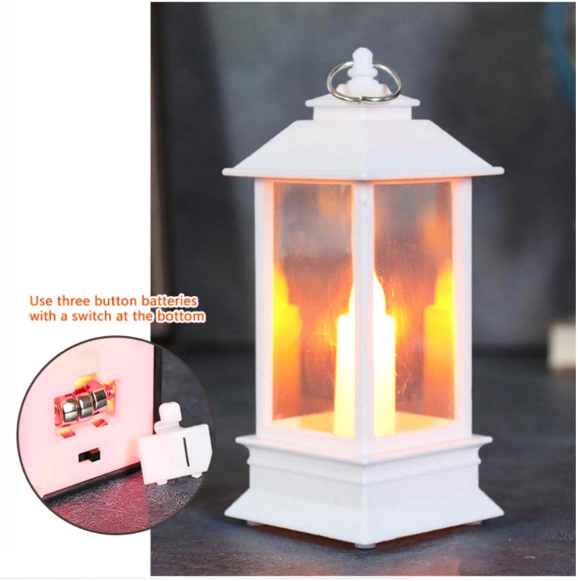 Decorative Lanterns Hanging Lantern with Flashing Led Pillar Candles Battery Operated(Pack Of 6)