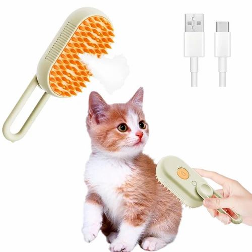 Electric Pet Steam hair Brush, Rechargeable 2 in 1 Steamy Massage Comb Brush